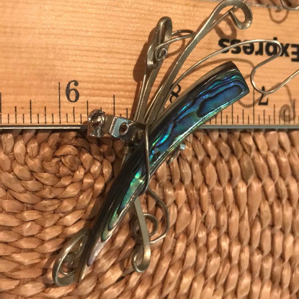 Turquoise Silver Statement Brooch - image 4